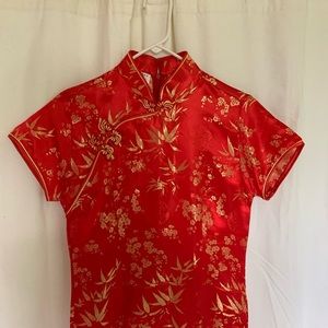 Red Brocade Qipao Cheongsam